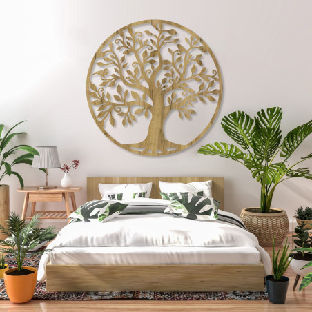 Wooden painting Tree of Life - elegant wall decoration made of wood