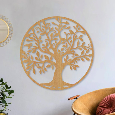 Wooden decoration tree of life on the wall, art