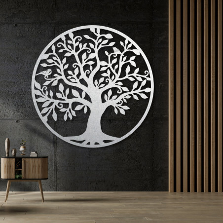 The wooden decoration in the shape of a tree of life is a perfect combination of natural design and elegant art.