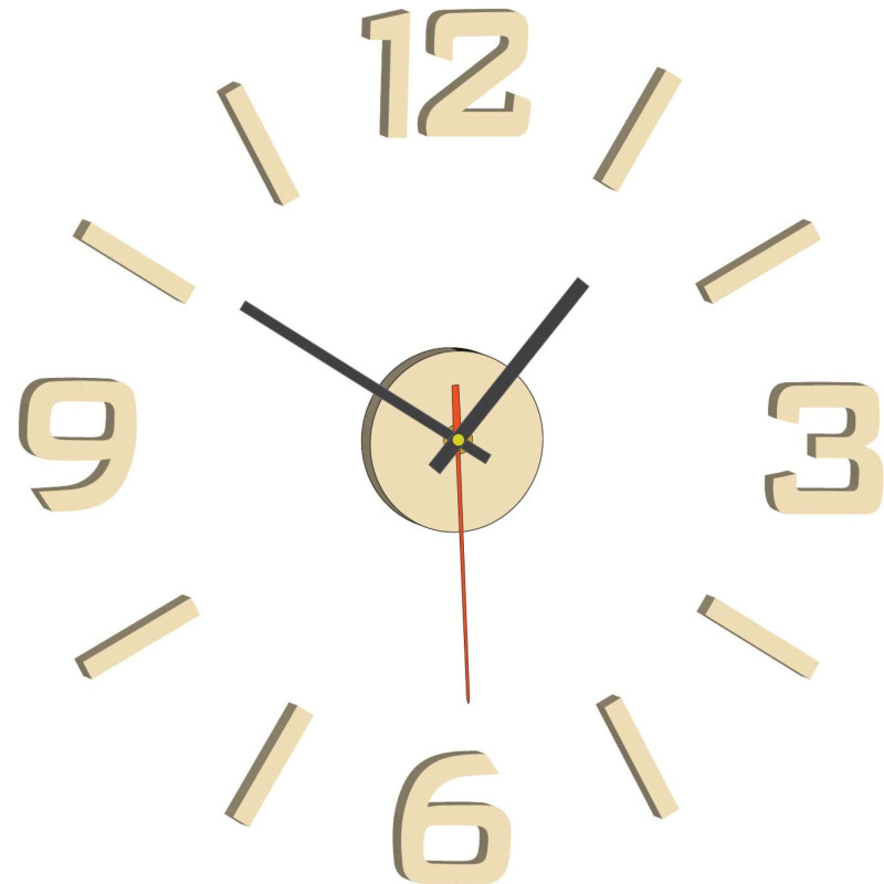 Acrylic 3D wall clock – 3D effect, no drilling