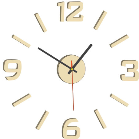 Acrylic 3D wall clock – 3D effect, no drilling