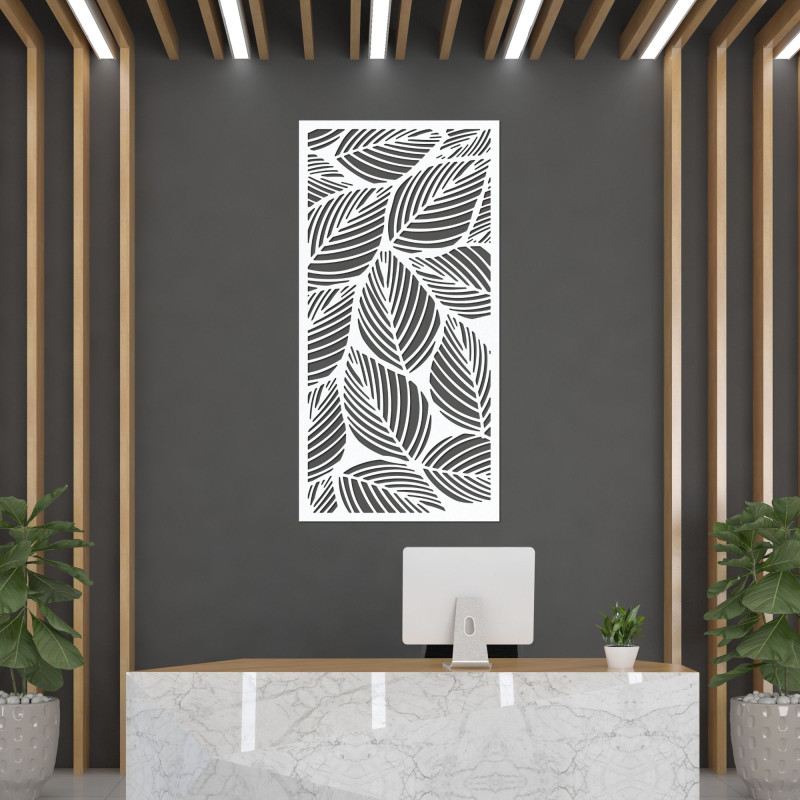 The leaf-themed design brings a touch of nature and lightness to the interior.