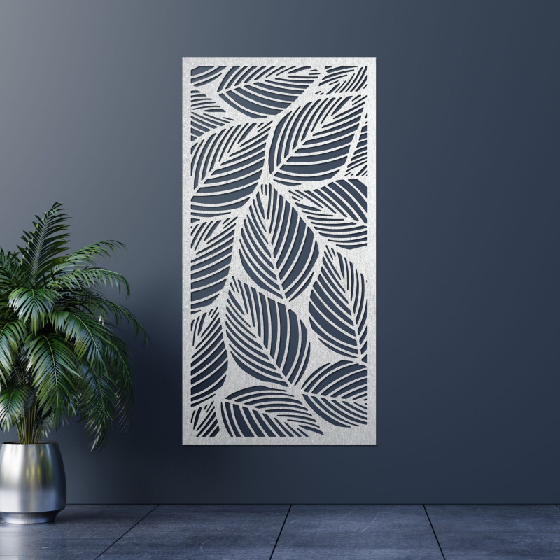 A painting with a leaf motif for the living room, a touch of nature and lightness.