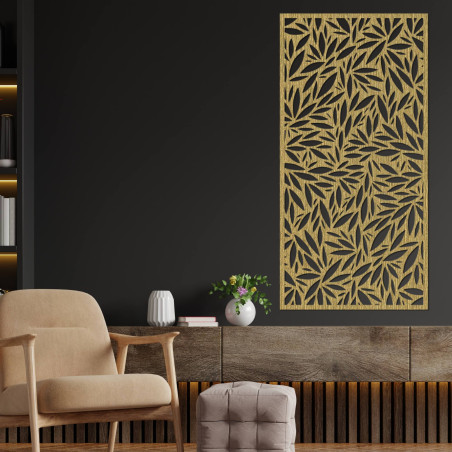 Liven up your interior with a wooden picture with a leaf motif