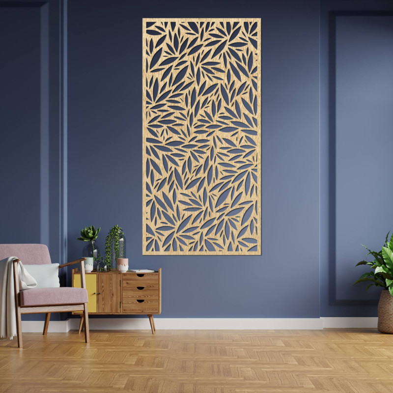 Liven up your interior with a wooden picture with a leaf motif