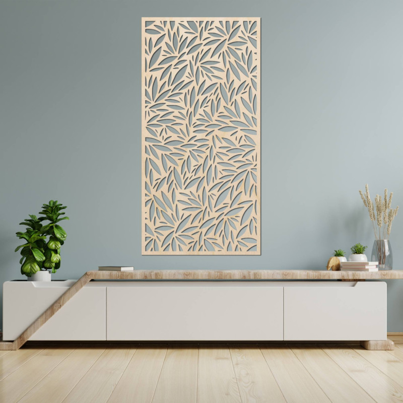 Liven up your interior with a wooden picture with a leaf motif
