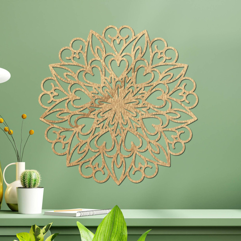 Wooden mandala for a cozy home full of peace and inspiration