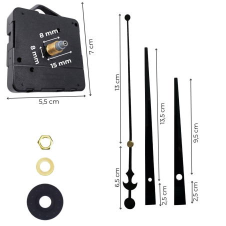 Precise and quiet black hands with anchor and quartz movement for everyday use.