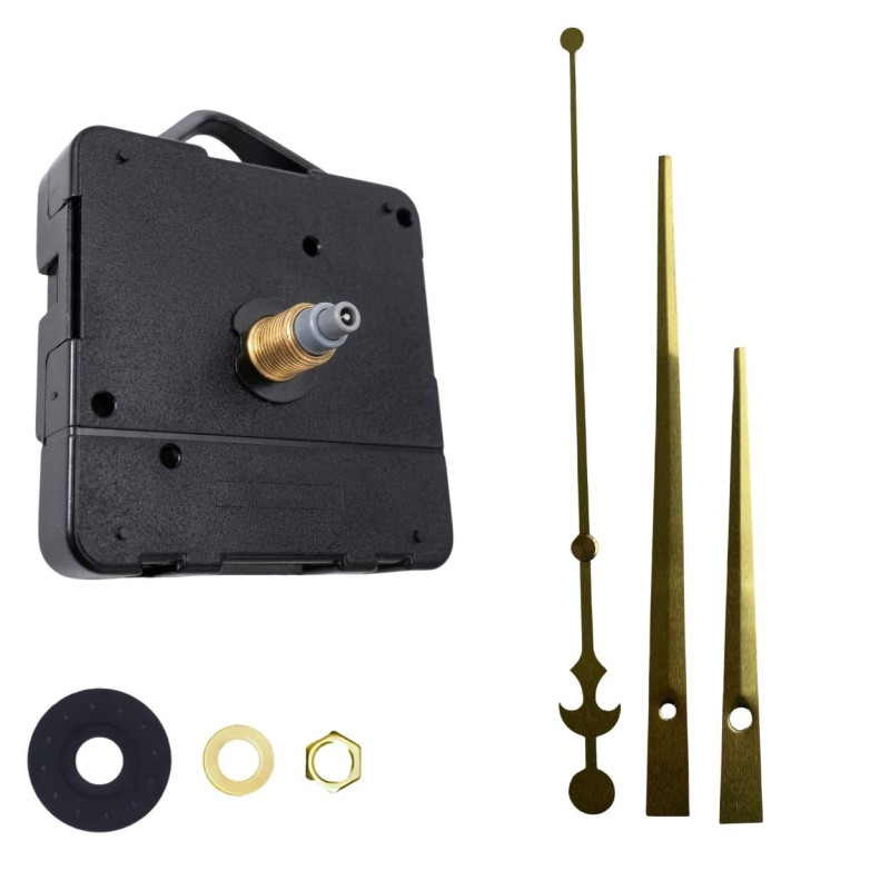 Gold aluminum hands with smooth and quiet quartz movement.