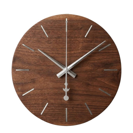 Silver aluminum hands with anchor and quiet quartz movement, ideal for bright and modern interiors.