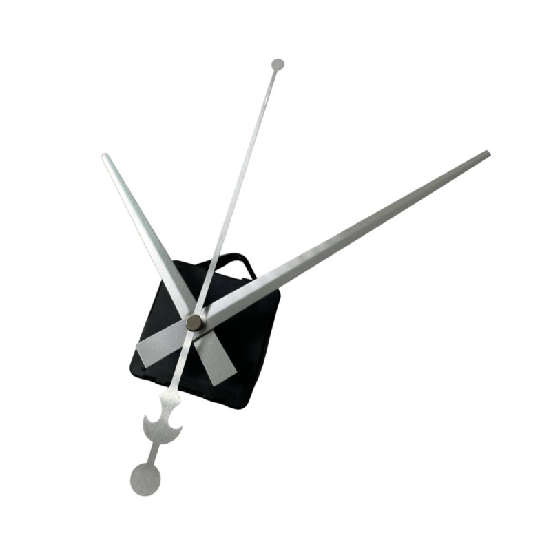 Precise metal hands in silver color with anchor and quartz drive for DIY wall clock.