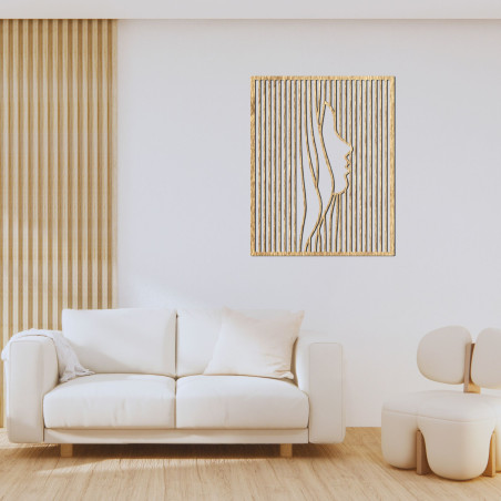 The minimalist silhouette of a woman in geometric lines brings elegance, peace and modern design to your interior.