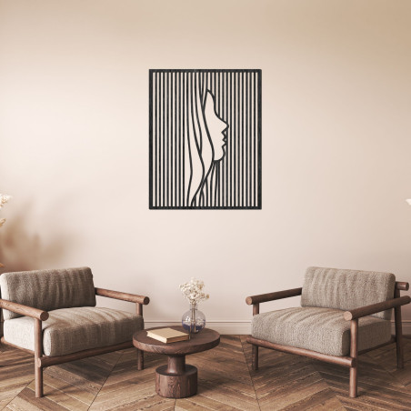 The minimalist silhouette of a woman in geometric lines brings elegance, peace and modern design to your interior.