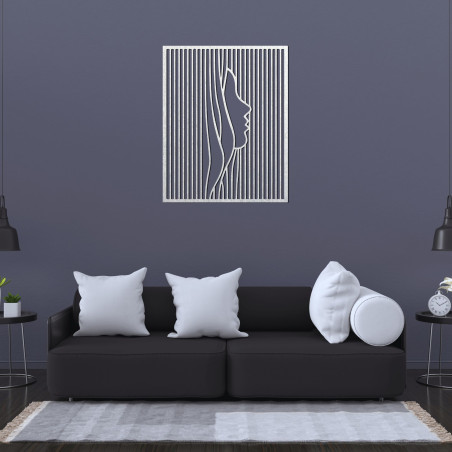 The minimalist silhouette of a woman in geometric lines brings elegance, peace and modern design to your interior.