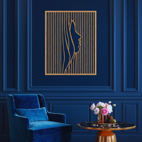 Wooden paintings with optical illusions and minimalist design bring a unique visual experience to the interior