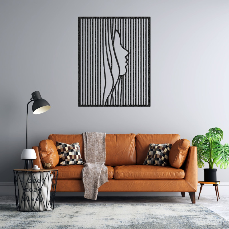 Wooden paintings with optical illusions and minimalist design bring a unique visual experience to the interior