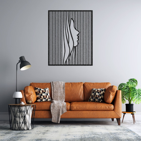 Wooden paintings with optical illusions and minimalist design bring a unique visual experience to the interior