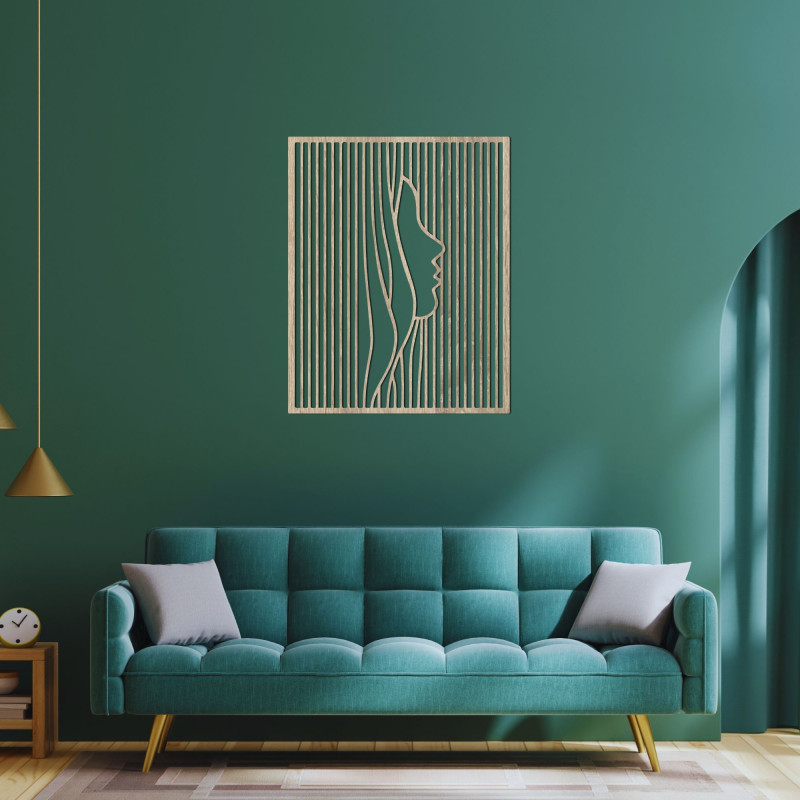 Wooden paintings with optical illusions and minimalist design bring a unique visual experience to the interior