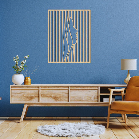 Wooden paintings with optical illusions and minimalist design bring a unique visual experience to the interior