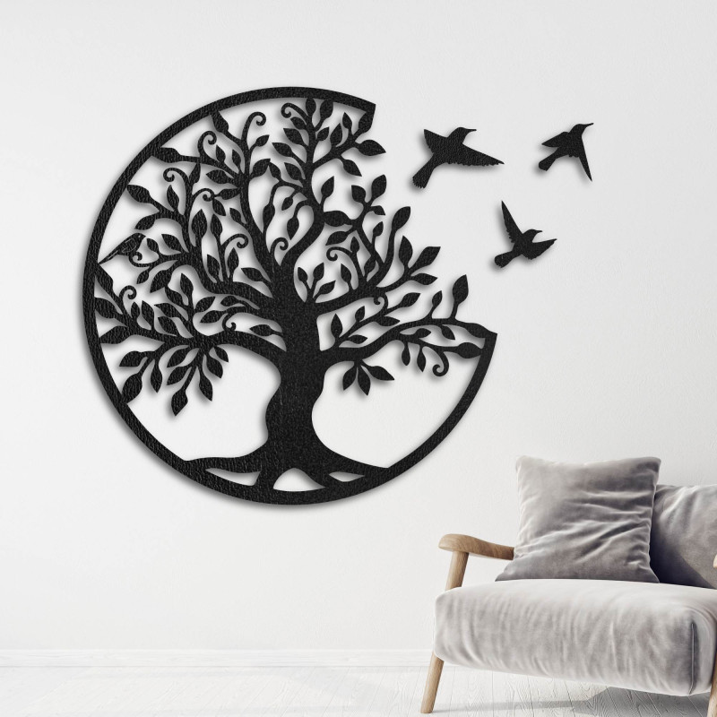 Tree of life painting with flying birds | HOVOJT