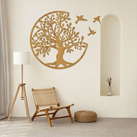 Tree of life painting with flying birds | HOVOJT