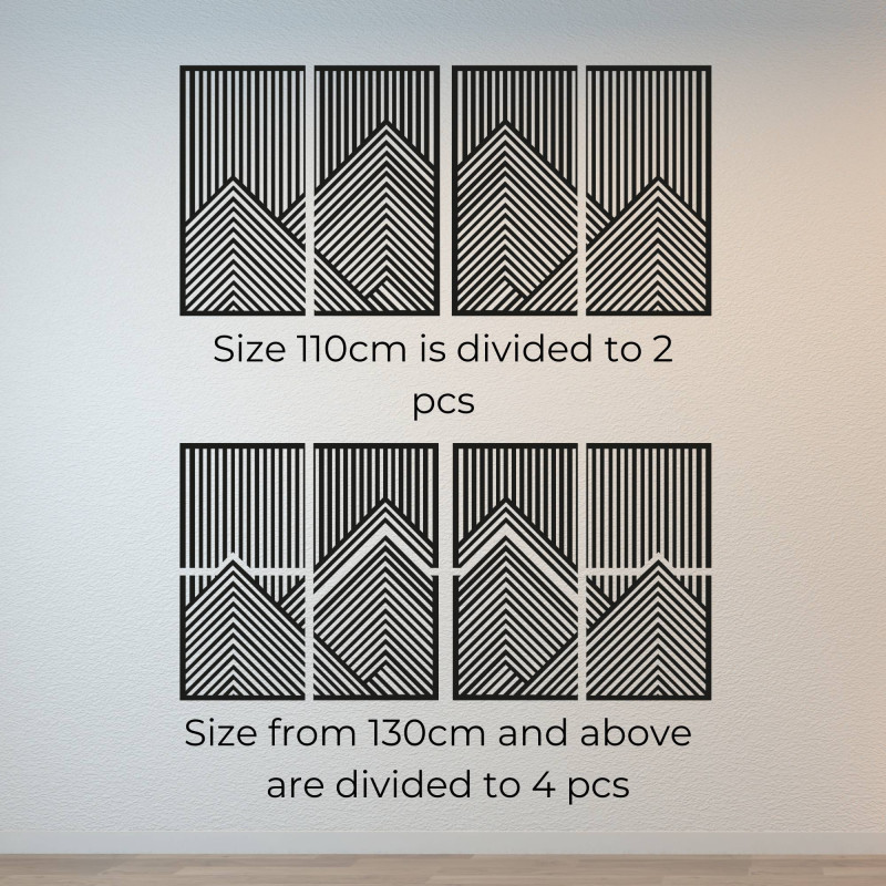 Two-piece wall decoration with a mountain motif in a modern style