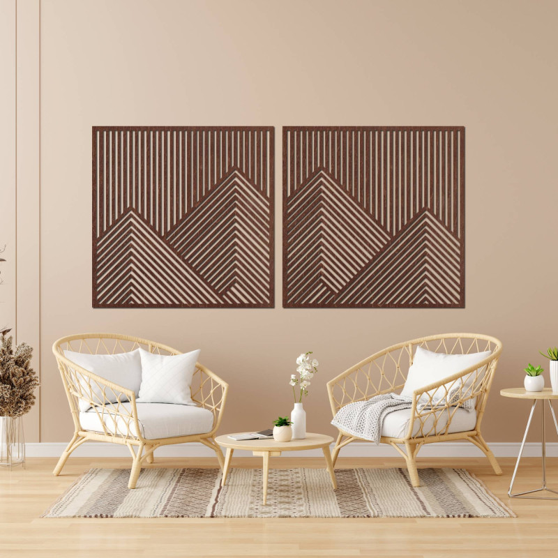 Minimalist wall decoration with mountains in a natural design