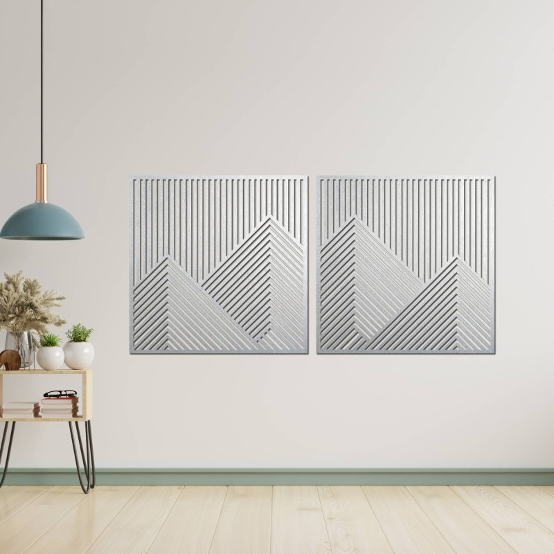 Minimalist wall decoration with mountains in a natural design