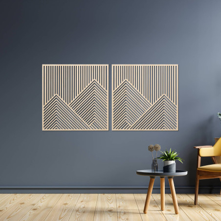 Minimalist wall decoration with mountains in a natural design
