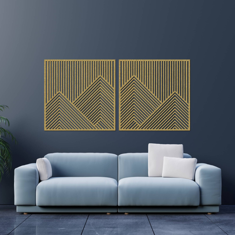 Minimalist wall decoration with mountains in a natural design