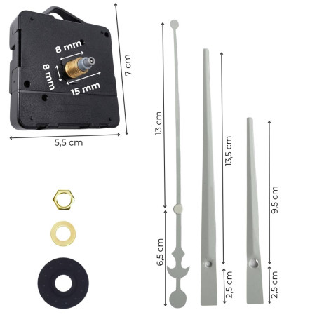White metal wall clock hands for creative DIY projects.