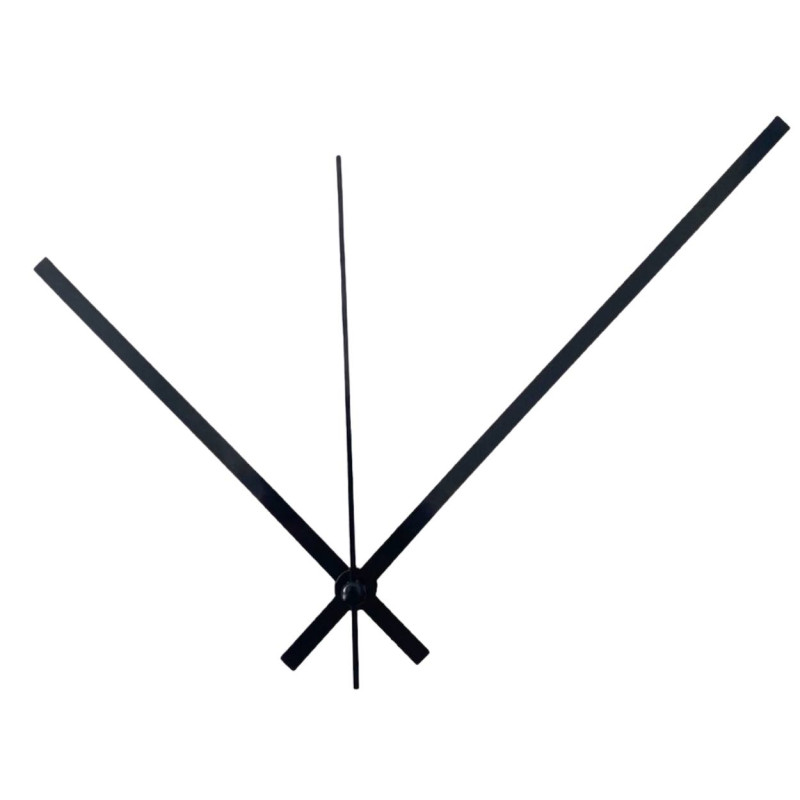 Designer straight black aluminum clock hands for modern interior clocks.