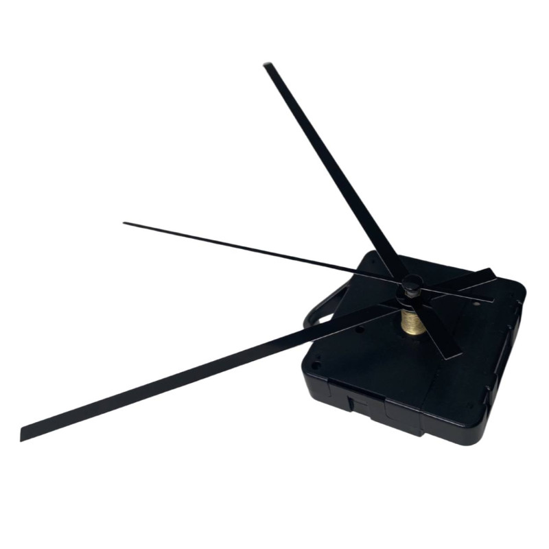 Black aluminum wall clock hands with a straight design.