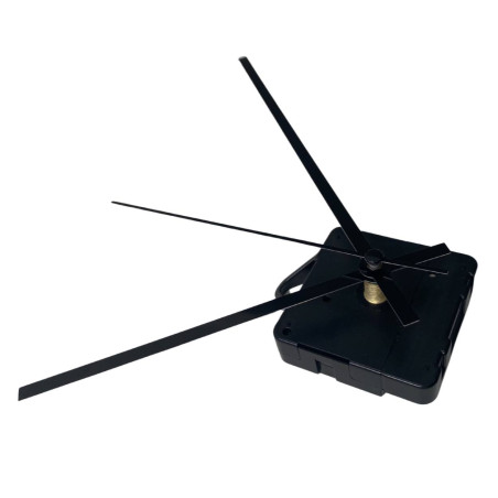 Black aluminum wall clock hands with a straight design.