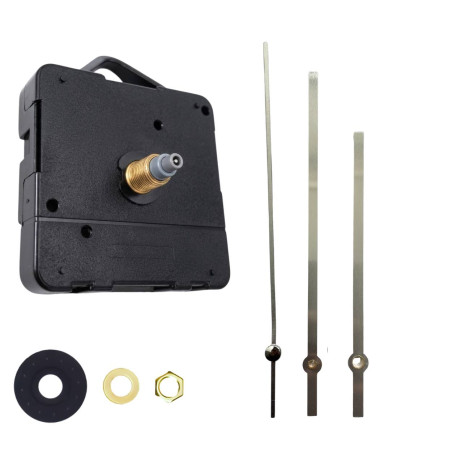 Silver straight aluminum hands for modern DIY wall clocks.