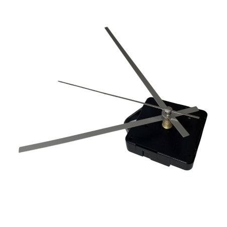Modern aluminum clock hands in silver for a clean visual effect.