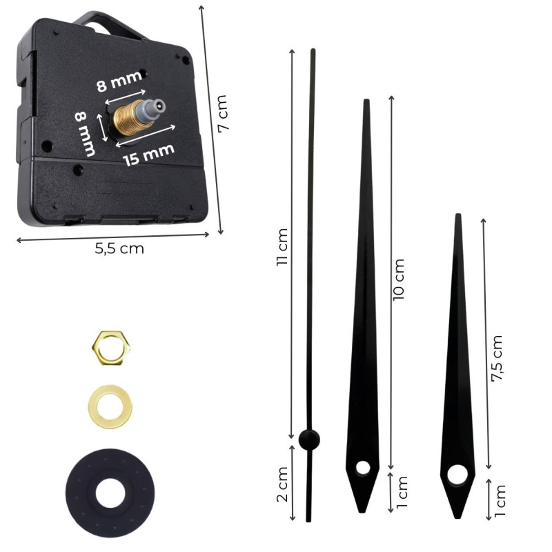 Black hands made of lightweight and durable aluminum for long life.