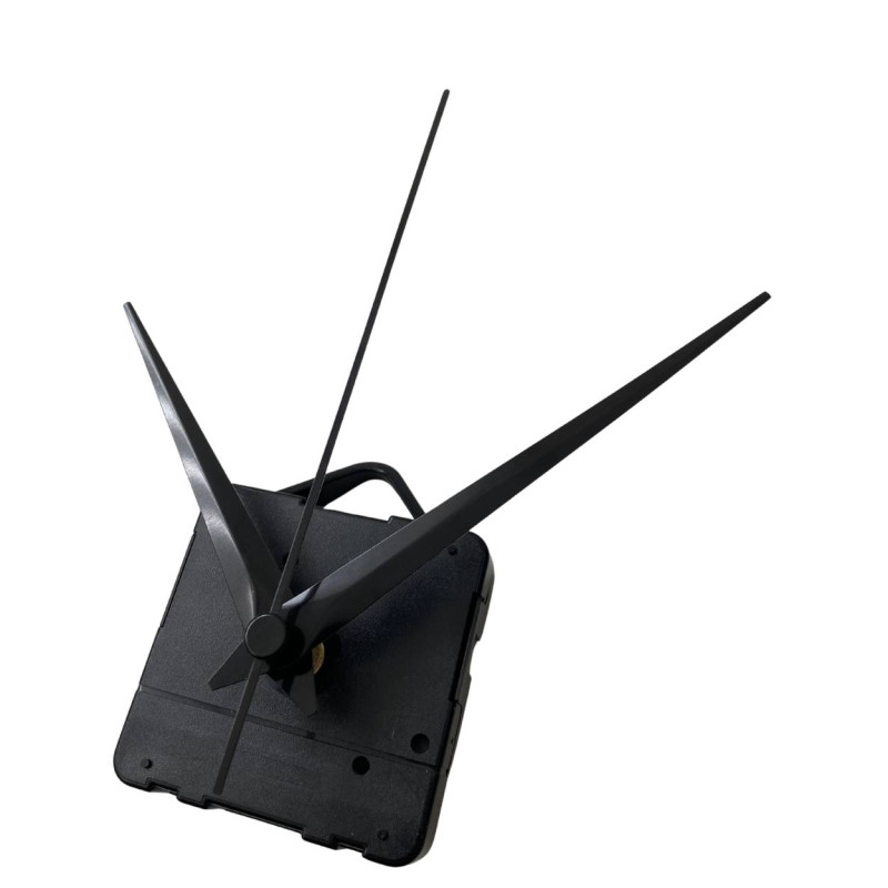 Elegant and lightweight pointed hands in black design made of high-quality aluminum for precise clock mechanisms.