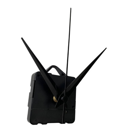 Black pointed aluminum wall clock hands for modern DIY clocks in a minimalist style.
