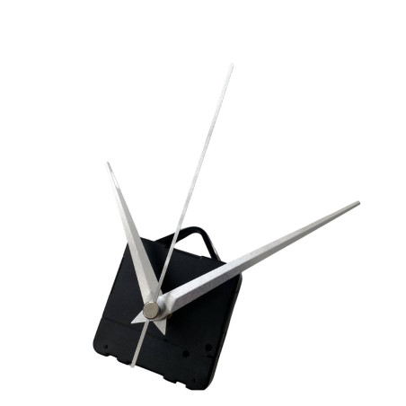 Aluminum pointed hands in silver color suitable for minimalist wall clocks.
