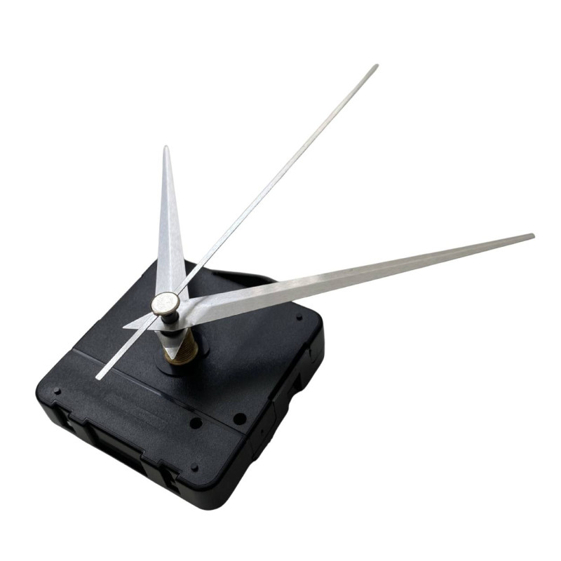Minimalist silver pointed hands for modern wall clocks and interiors.