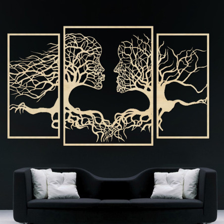 Wooden wall painting Woman and Man | HEART