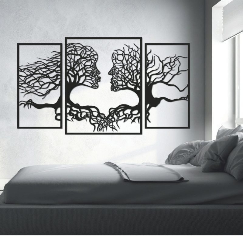 Wooden wall painting Woman and Man | HEART