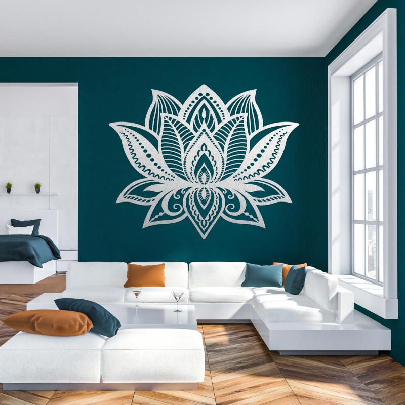 Wall painting Lotus Flower - Heart of Light: a combination of aesthetics, peace and spiritual harmony.