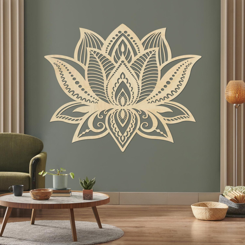 Wall painting Lotus Flower - Heart of Light: a combination of aesthetics, peace and spiritual harmony.