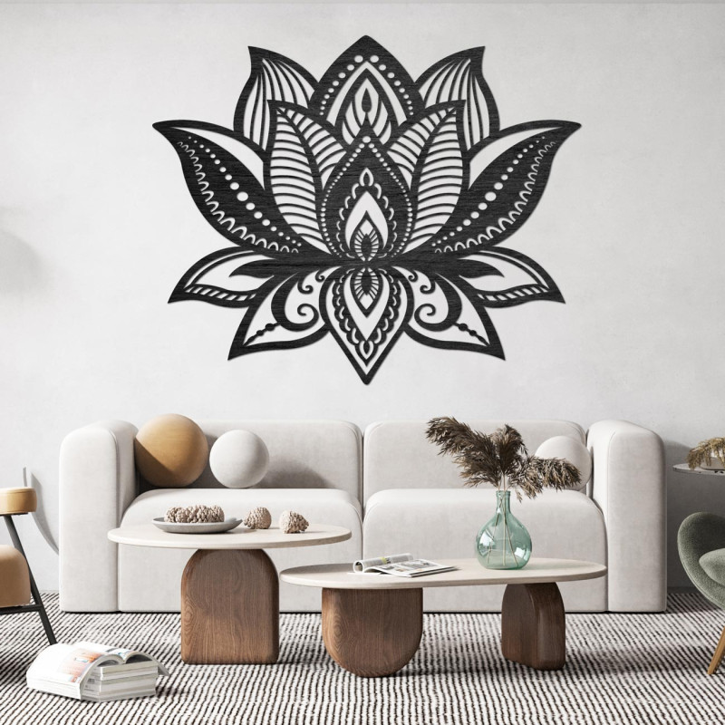Wall painting Lotus Flower - Heart of Light: a combination of aesthetics, peace and spiritual harmony.