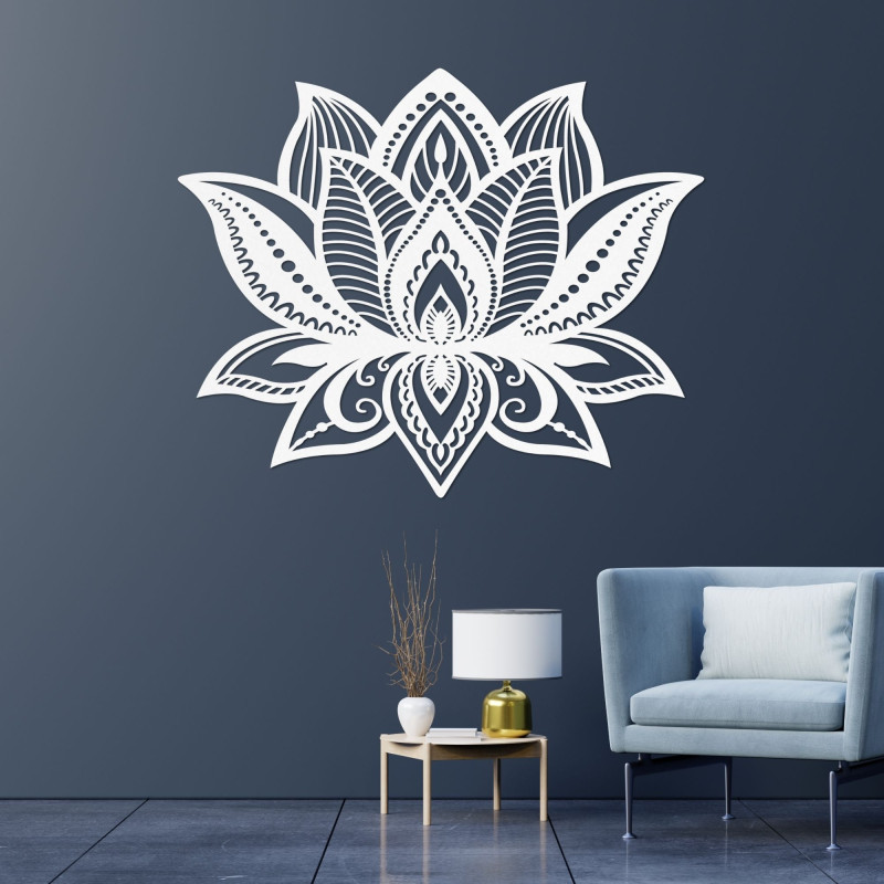 Wooden wall painting lotus flower | LOTONIS