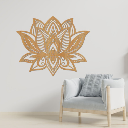 Wooden wall painting lotus flower | LOTONIS