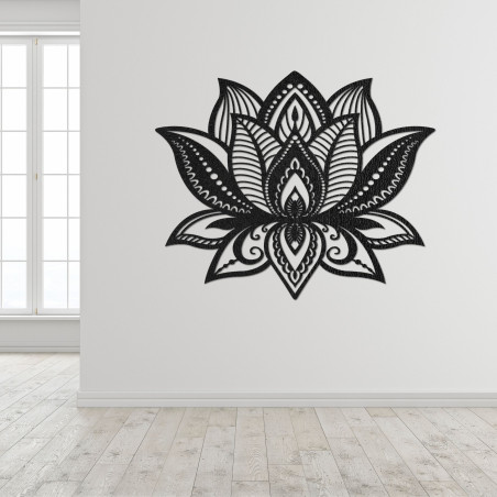 Wooden wall painting lotus flower | LOTONIS