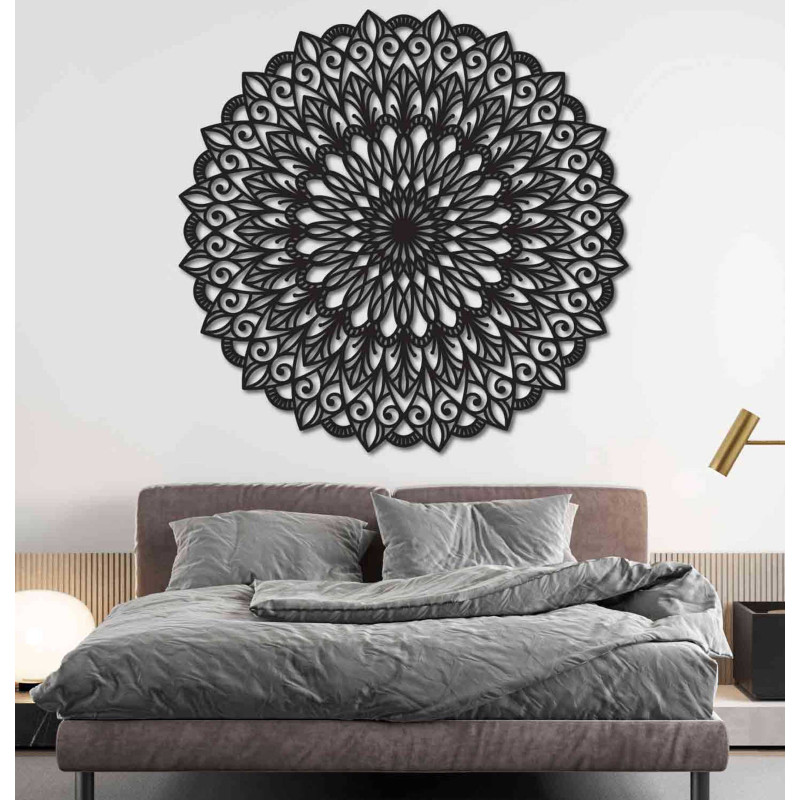The wooden wall painting of the flower of life is a symbol that represents harmony, unity, and the interconnectedness of everyth
